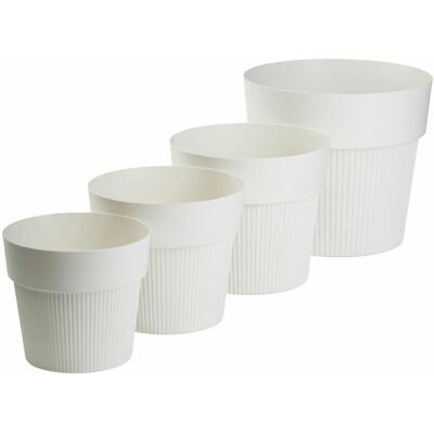 OEM Ensemble De Pots De Fleurs Recyclés Silva Line, Crème, 4 Pièces. Publicité OEM Ensemble De Pots De Fleurs Recyclés Silva Line, Crème, 4 Pièces. Publicité