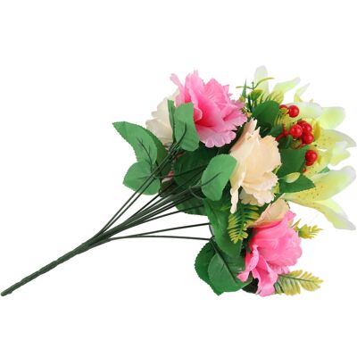 MCKENSA Bouquet De Pivoines Et Lys Artificiels, Fleurs Artificielles Simulées, Composition Florale Pour La Maison, Bouquet Pour Anniversaire, Mariage, Cérémonie, Décoration - Publicité MCKENSA Bouquet De Pivoines Et Lys Artificiels, Fleurs Artificielles Simulées, Composition Florale Pour La Maison, Bouquet Pour Anniversaire, Mariage, Cérémonie, Décoration - Publicité