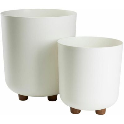 OEM Ensemble De Pots De Fleurs Terra Sur Pieds, Recyclés, Crème, 2 Pièces. Publicité OEM Ensemble De Pots De Fleurs Terra Sur Pieds, Recyclés, Crème, 2 Pièces. Publicité