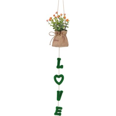 HEAT Panier De Fleurs Suspendu « Love » En Plastique Et Lin, Fleurs Artificielles Suspendues Pour La Maison Et Le Mariage - Publicité HEAT Panier De Fleurs Suspendu « Love » En Plastique Et Lin, Fleurs Artificielles Suspendues Pour La Maison Et Le Mariage - Publicité