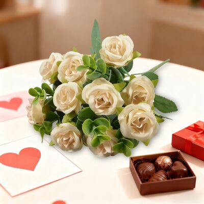 OEM Bouquet Artificiel Yurqghjb, Fleurs En Soie Simulée, Idéal Pour La Saint-valentin, Les Mariages Printaniers Et La Décoration Intérieure. Publicité OEM Bouquet Artificiel Yurqghjb, Fleurs En Soie Simulée, Idéal Pour La Saint-valentin, Les Mariages Printaniers Et La Décoration Intérieure. Publicité