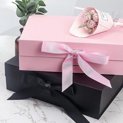 OEM Coffret Cadeau Avec Nœud, Couvercle, Ruban En Papier, Boîte Magnétique Pour Mariage, Anniversaire, Noël, Anniversaire De Mariage (noir, 23 X 17 X 7 Cm) - Publicité OEM Coffret Cadeau Avec Nœud, Couvercle, Ruban En Papier, Boîte Magnétique Pour Mariage, Anniversaire, Noël, Anniversaire De Mariage (noir, 23 X 17 X 7 Cm) - Publicité