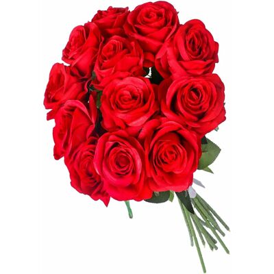OEM Bouquet De 12 Roses Rouges En Soie, Fleurs Artificielles Réalistes - Publicité OEM Bouquet De 12 Roses Rouges En Soie, Fleurs Artificielles Réalistes - Publicité