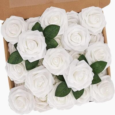 OEM 25 Fleurs Artificielles,mousse Rose,tige Ajustable,feuille Incluse,décoration Mariage,fête,anniversaire,diy Bouquet - Publicité OEM 25 Fleurs Artificielles,mousse Rose,tige Ajustable,feuille Incluse,décoration Mariage,fête,anniversaire,diy Bouquet - Publicité