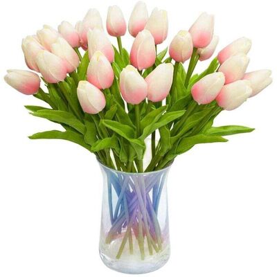 OEM 30 Pièces Séries Artificielle Fleurs Real Touch Faux Hollande Pu Tulipe Bouquet Latex Tulipe Blanche ( Clair)-dou - Publicité OEM 30 Pièces Séries Artificielle Fleurs Real Touch Faux Hollande Pu Tulipe Bouquet Latex Tulipe Blanche ( Clair)-dou - Publicité
