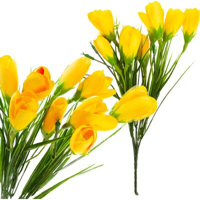 OEM Cv27023-4 Crocus Bouquet De Crocus Artificiels 10 Crocus Dans Une Composition Printanière Jaune - Publicité OEM Cv27023-4 Crocus Bouquet De Crocus Artificiels 10 Crocus Dans Une Composition Printanière Jaune - Publicité