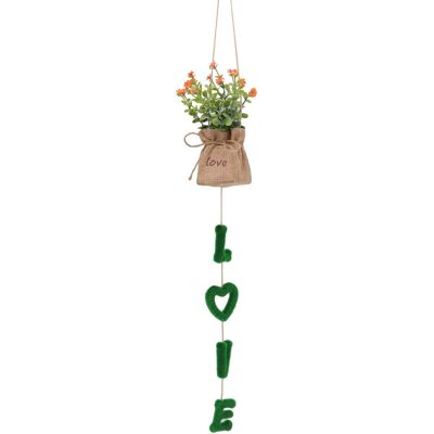 MCKENSA Panier De Fleurs Suspendu « Love » En Plastique Et Lin, Fleurs Artificielles Suspendues Pour La Maison Et Le Mariage - Publicité MCKENSA Panier De Fleurs Suspendu « Love » En Plastique Et Lin, Fleurs Artificielles Suspendues Pour La Maison Et Le Mariage - Publicité