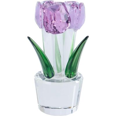 OEM Tulipe En Cristal, Ornement En Verre, Cadeau Idéal Pour Noël Et Un Anniversaire (3 Fleurs Violettes) 40,8 X 91 Mm, 129 G - Publicité OEM Tulipe En Cristal, Ornement En Verre, Cadeau Idéal Pour Noël Et Un Anniversaire (3 Fleurs Violettes) 40,8 X 91 Mm, 129 G - Publicité