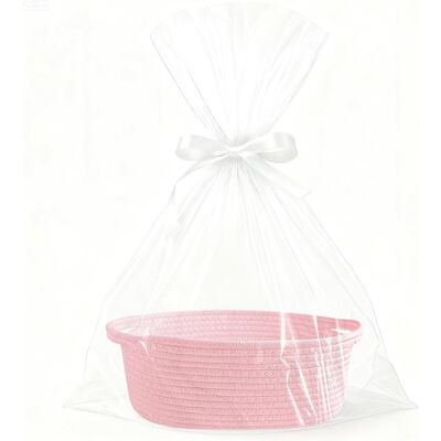 KROVV Panier Cadeau - Tressé Main - Rose - Vide À Garnir - Pour Pâques Mariage Anniversaire - 1 Pièce - Publicité KROVV Panier Cadeau - Tressé Main - Rose - Vide À Garnir - Pour Pâques Mariage Anniversaire - 1 Pièce - Publicité