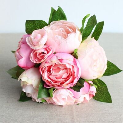OEM Bouquet De Pivoines 32 Cm - Fleurs Artificielles En Soie - 9 Fleurs (rose Clair) - Publicité OEM Bouquet De Pivoines 32 Cm - Fleurs Artificielles En Soie - 9 Fleurs (rose Clair) - Publicité