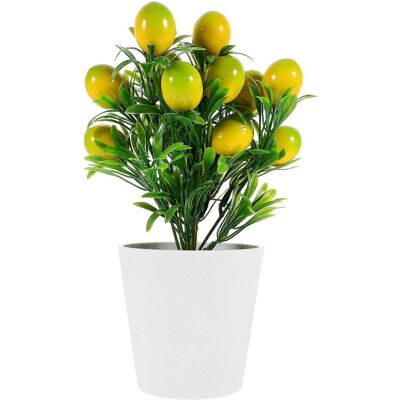 LISATR Ensemble De Branches De Citronnier Artificielles En Pot, Style Bonsaï.-22.00x16.00x16.00cm - Publicité LISATR Ensemble De Branches De Citronnier Artificielles En Pot, Style Bonsaï.-22.00x16.00x16.00cm - Publicité