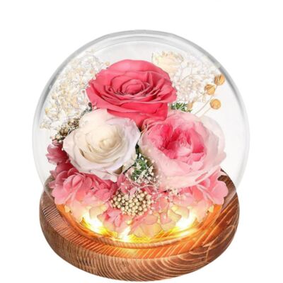 OEM Coffret Cadeau De Fleurs Stabilisées — Dôme Sphérique En Verre Avec Bande Led Intégrée Un Cadeau Pratique Pour Les Anniversaires Et La Saint-valentin — Style 9 - Publicité OEM Coffret Cadeau De Fleurs Stabilisées — Dôme Sphérique En Verre Avec Bande Led Intégrée Un Cadeau Pratique Pour Les Anniversaires Et La Saint-valentin — Style 9 - Publicité