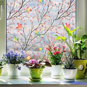 CYSLMUK Film Décoratif Pour Fenêtre, Motif Oiseaux Printaniers Et Fleurs, Autocollant Statique Double Face Pour Fenêtre, Maison, Bureau, Salon, Fenêtre, Porte, Décoration 120 X 40 Cm - Publicité CYSLMUK Film Décoratif Pour Fenêtre, Motif Oiseaux Printaniers Et Fleurs, Autocollant Statique Double Face Pour Fenêtre, Maison, Bureau, Salon, Fenêtre, Porte, Décoration 120 X 40 Cm - Publicité