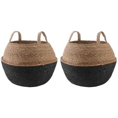 Pot De Plante Avec Poignées 2 Pcs Noir Ø 45 X 36 Cm Vidaxl - Publicité Pot De Plante Avec Poignées 2 Pcs Noir Ø 45 X 36 Cm Vidaxl - Publicité