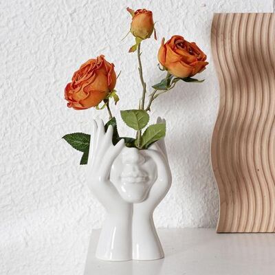 ABYSSE Vase En Céramique Représentant Un Visage Féminin, Style Nordique Minimaliste Et Moderne, Pot En Forme De Buste - 18cm - Publicité ABYSSE Vase En Céramique Représentant Un Visage Féminin, Style Nordique Minimaliste Et Moderne, Pot En Forme De Buste - 18cm - Publicité