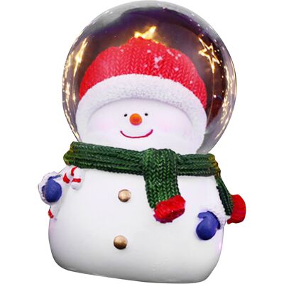 HEAT Boule À Neige De Noël Lumineuse À Couleurs Changeantes, Décoration En Résine Et Verre, Boule De Noël Avec Gros Bonhomme De Neige À Grosse Tête - Publicité HEAT Boule À Neige De Noël Lumineuse À Couleurs Changeantes, Décoration En Résine Et Verre, Boule De Noël Avec Gros Bonhomme De Neige À Grosse Tête - Publicité