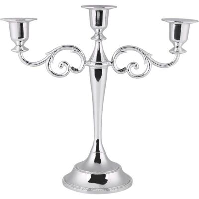 MOXIE Chandelier 3 Branches Bougeoir En Métal Vintage Pour Mariage Décor Maison Table (color : Silver) - Publicité MOXIE Chandelier 3 Branches Bougeoir En Métal Vintage Pour Mariage Décor Maison Table (color : Silver) - Publicité