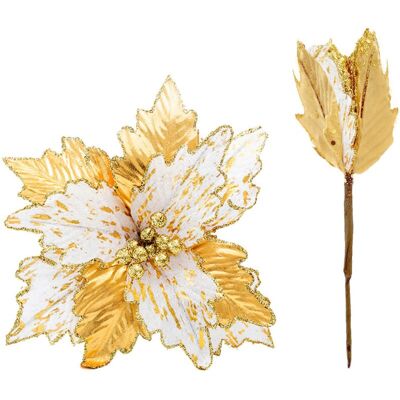 MOXIE Sjlerst Décoration Florale Artificielle Haut De Gamme En Tissu Doré De 25 Cm, Couronne De Noël Pour Centre Commercial, Fleurs Artificielles Décoratives - Publicité MOXIE Sjlerst Décoration Florale Artificielle Haut De Gamme En Tissu Doré De 25 Cm, Couronne De Noël Pour Centre Commercial, Fleurs Artificielles Décoratives - Publicité