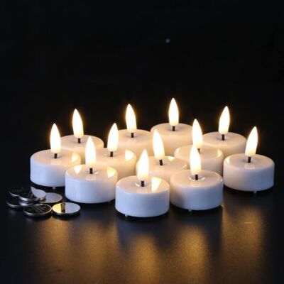 SCORPIO Bougies Chauffe-plat Led Lumineuses Et Réalistes Avec Minuterie, Piles Incluses, Bougies Sans Flamme À Effet Vacillant, Lot De 12, Blanches - Publicité SCORPIO Bougies Chauffe-plat Led Lumineuses Et Réalistes Avec Minuterie, Piles Incluses, Bougies Sans Flamme À Effet Vacillant, Lot De 12, Blanches - Publicité