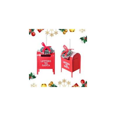 OEM Lot De 2 Décorations De Noël À Suspendre, Lettres Au Père Noël, Boîte Aux Lettres Pour Fêtes De Fin D'Année En Famille, Rouge - Publicité OEM Lot De 2 Décorations De Noël À Suspendre, Lettres Au Père Noël, Boîte Aux Lettres Pour Fêtes De Fin D'Année En Famille, Rouge - Publicité