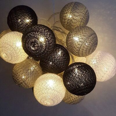 OEM 1 Guirlande Lumineuse, 20 Led, Boules En Coton, 3.8m, Ip44, Intérieur, Chambre, Fête, Mariage - Publicité OEM 1 Guirlande Lumineuse, 20 Led, Boules En Coton, 3.8m, Ip44, Intérieur, Chambre, Fête, Mariage - Publicité