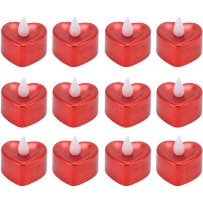 XISRENS 12 Pcs Lampe À Bougie Led En Forme De Coeur Bougies Chauffe-plat De Noël Bougies À Piles Bougies Sans Flamme Pour Halloween Décorations De Fête De Mariage En Plein Air - Publicité XISRENS 12 Pcs Lampe À Bougie Led En Forme De Coeur Bougies Chauffe-plat De Noël Bougies À Piles Bougies Sans Flamme Pour Halloween Décorations De Fête De Mariage En Plein Air - Publicité
