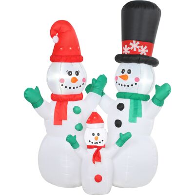 ARRIGONI Famille De Bonhommes De Neige Gonflables 1,8 M Avec Led Pour Exterieur - Publicité ARRIGONI Famille De Bonhommes De Neige Gonflables 1,8 M Avec Led Pour Exterieur - Publicité
