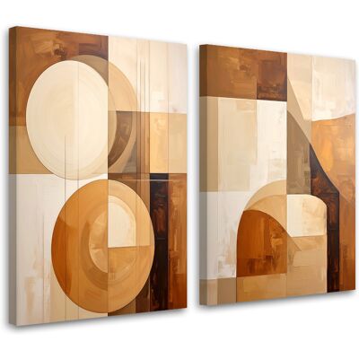 FEEBY Tableaux Sur Toile Lot Abstraction Formes Cercles Beige Marron 2 X 20x30 - Publicité FEEBY Tableaux Sur Toile Lot Abstraction Formes Cercles Beige Marron 2 X 20x30 - Publicité