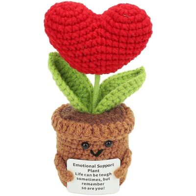 FLAMMKRAFT Poupée Plante En Pot Au Crochet, Mignonne Et Positive, En Forme De Pot De Fleurs Tricoté, Pour Décoration De Bureau, Jouet Cœur Rouge - Publicité FLAMMKRAFT Poupée Plante En Pot Au Crochet, Mignonne Et Positive, En Forme De Pot De Fleurs Tricoté, Pour Décoration De Bureau, Jouet Cœur Rouge - Publicité