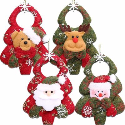 BRINSEA Lot De 4 Ensembles D'Ornements D'Arbre De Noël En Peluche Ornement De Poupée De Noël Père Noël Bonhomme De Neige Renne Ours Suspendu Décoration Fête De Noël Boule Cloche Décor De Fête De Vacances - Publicité BRINSEA Lot De 4 Ensembles D'Ornements D'Arbre De Noël En Peluche Ornement De Poupée De Noël Père Noël Bonhomme De Neige Renne Ours Suspendu Décoration Fête De Noël Boule Cloche Décor De Fête De Vacances - Publicité