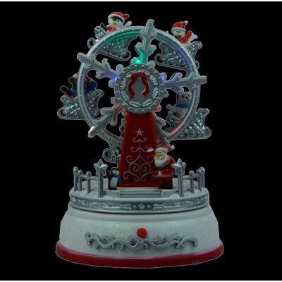 F-BRIGHT Grande Roue Blanche De Noël Avec Lumières Led Et Musique - Publicité F-BRIGHT Grande Roue Blanche De Noël Avec Lumières Led Et Musique - Publicité