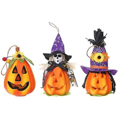 LISATR Lot De 3 Lanternes Citrouille Pour Décorations D'Halloween - Publicité LISATR Lot De 3 Lanternes Citrouille Pour Décorations D'Halloween - Publicité