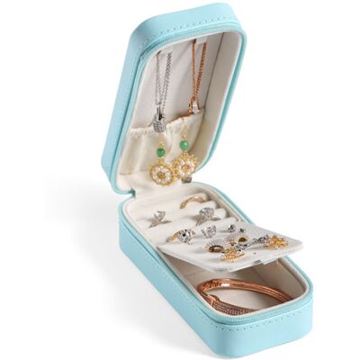 OEM Mini Boîte De Rangement De Bijoux En Cuir Pu De Voyage(bleu) - Publicité OEM Mini Boîte De Rangement De Bijoux En Cuir Pu De Voyage(bleu) - Publicité