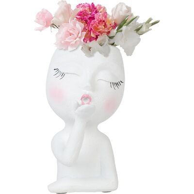MCKENSA Pot De Fleurs Sculpté En Résine, Portrait, Baiser Volant, Pot De Fleurs, Pot De Fleurs Aux Yeux Fermés - Publicité MCKENSA Pot De Fleurs Sculpté En Résine, Portrait, Baiser Volant, Pot De Fleurs, Pot De Fleurs Aux Yeux Fermés - Publicité