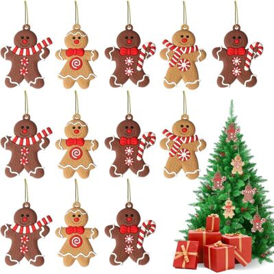 Melissa Lot De 12 Décorations À Suspendre Pour Sapin De Noël, Pendentifs En Forme De Bonhomme En Pain D'Épices Pour Décoration De Fête, Accessoires D'Artisanat (4 Styles) - Publicité Melissa Lot De 12 Décorations À Suspendre Pour Sapin De Noël, Pendentifs En Forme De Bonhomme En Pain D'Épices Pour Décoration De Fête, Accessoires D'Artisanat (4 Styles) - Publicité