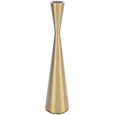 FLAMMKRAFT Bougeoir Géométrique En Aluminium Doré Pour Bougie Conique De 3 Cm, Dimensions : 6 X 26,5 Cm / 2 - Publicité FLAMMKRAFT Bougeoir Géométrique En Aluminium Doré Pour Bougie Conique De 3 Cm, Dimensions : 6 X 26,5 Cm / 2 - Publicité