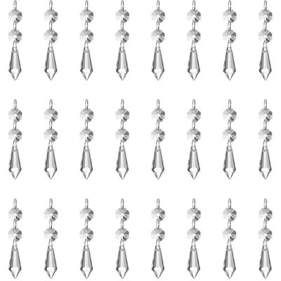 OEM Lot De 24 Pendentifs En Cristal Transparent De 37 Mm, Effet Prisme De Glace, Avec Perles Octogonales, Pour Lustre, Lampe, Vase, Décoration De Jardin, Noël Ou Mariage.-dou - Publicité OEM Lot De 24 Pendentifs En Cristal Transparent De 37 Mm, Effet Prisme De Glace, Avec Perles Octogonales, Pour Lustre, Lampe, Vase, Décoration De Jardin, Noël Ou Mariage.-dou - Publicité
