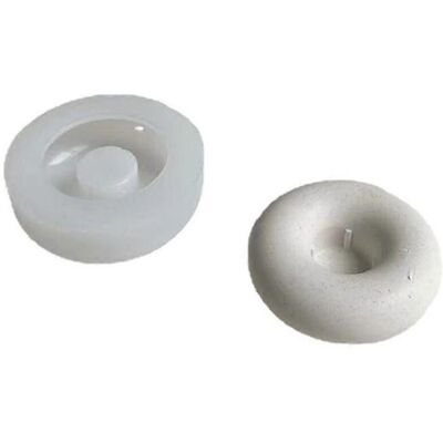 FLAMMKRAFT Moule Porte-bougies En Béton En Forme De Donut, Moule Pour Boîte De Rangement De Bijoux Et Décoration Intérieure - Publicité FLAMMKRAFT Moule Porte-bougies En Béton En Forme De Donut, Moule Pour Boîte De Rangement De Bijoux Et Décoration Intérieure - Publicité