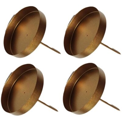 VOLISAU Lot De 4 Bougeoirs Pour Couronne De L'Avent - Doré - 8 Cm - Sans Épingle - Couronne De L'Avent À Planter - Pour Bougies De Noël - Décoration De Table - Publicité VOLISAU Lot De 4 Bougeoirs Pour Couronne De L'Avent - Doré - 8 Cm - Sans Épingle - Couronne De L'Avent À Planter - Pour Bougies De Noël - Décoration De Table - Publicité