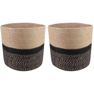 Vidaxl Plant Pot Set 2 Pcs Natural And Black Ø 28 X 28 Cm - Publicité Vidaxl Plant Pot Set 2 Pcs Natural And Black Ø 28 X 28 Cm - Publicité