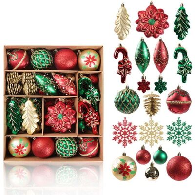 BRAST Ensemble De Décorations Pour Sapin De Noël, Boules Décoratives À Suspendre Pour Sapins De Noël, Décorations De Fêtes - Publicité BRAST Ensemble De Décorations Pour Sapin De Noël, Boules Décoratives À Suspendre Pour Sapins De Noël, Décorations De Fêtes - Publicité