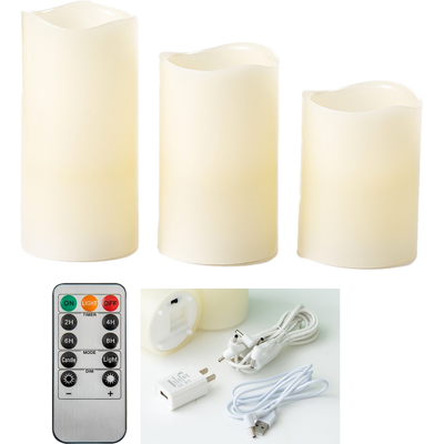 HERUSI Lot De 3 Bougies Pour La Décoration Intérieure, Anniversaire/fête/jardin/décoration De Noël (rechargeables, Avec Télécommande) - Publicité HERUSI Lot De 3 Bougies Pour La Décoration Intérieure, Anniversaire/fête/jardin/décoration De Noël (rechargeables, Avec Télécommande) - Publicité