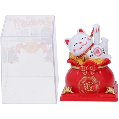 FLAMMKRAFT Statue De Chat Porte-bonheur À Capteur Solaire, Bras Agitant Automatiquement, Ornement Chat En Forme De Sac De Fortune Pour La Maison Ou La Voiture - Publicité FLAMMKRAFT Statue De Chat Porte-bonheur À Capteur Solaire, Bras Agitant Automatiquement, Ornement Chat En Forme De Sac De Fortune Pour La Maison Ou La Voiture - Publicité
