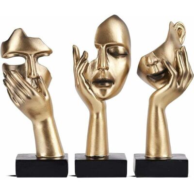 Melissa Debuns – Lot De 3 Statues De Penseur En Résine Naturelle – Sculpture Abstraite Dorée Et Noire – Décoration De Bureau – Cadeau Noël Et Nouvel An - Publicité Melissa Debuns – Lot De 3 Statues De Penseur En Résine Naturelle – Sculpture Abstraite Dorée Et Noire – Décoration De Bureau – Cadeau Noël Et Nouvel An - Publicité