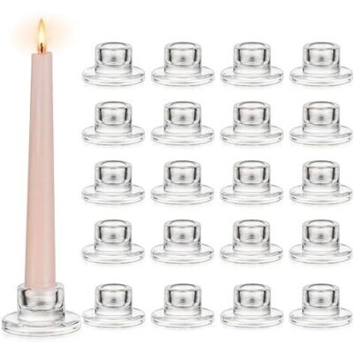 JUSCH Bougeoirs En Verre Pour Bougies Coniques : Lot De 20 Petits Bougeoirs En Verre Transparent Pour Bougies Coniques, Idéaux Pour La Décoration De Table De Noël, Les Mariages Et Les Anniv - Publicité JUSCH Bougeoirs En Verre Pour Bougies Coniques : Lot De 20 Petits Bougeoirs En Verre Transparent Pour Bougies Coniques, Idéaux Pour La Décoration De Table De Noël, Les Mariages Et Les Anniv - Publicité