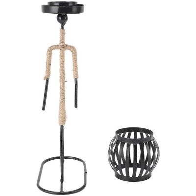 FLAMMKRAFT Bougeoir Moderne En Fer Forgé, Support Rustique En Métal, Ornement Artistique Pour Table De Salon - Publicité FLAMMKRAFT Bougeoir Moderne En Fer Forgé, Support Rustique En Métal, Ornement Artistique Pour Table De Salon - Publicité