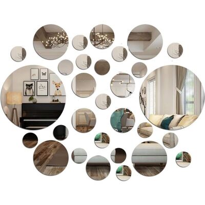 OEM Miroir Stickers Muraux, 30 Pcs Rond Miroir Mural 3d Décoratif Amovible Décor Art Cercle Auto-adhésif Diy Miroir Autocollant Mural Pour Salon Cuisine Chambre Bureau Tv Fond 3 5.5 8 15 Cm - Publicité OEM Miroir Stickers Muraux, 30 Pcs Rond Miroir Mural 3d Décoratif Amovible Décor Art Cercle Auto-adhésif Diy Miroir Autocollant Mural Pour Salon Cuisine Chambre Bureau Tv Fond 3 5.5 8 15 Cm - Publicité
