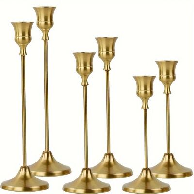 Scotch Bougeoir Chandelier Doré Métal - 1 Lot / 6 Bougeoirs Décoratifs Pour Bougies Coniques Pour Cheminée, 15/19/24cm Centre De Table Mariage Noel Maison Décoration - Publicité Scotch Bougeoir Chandelier Doré Métal - 1 Lot / 6 Bougeoirs Décoratifs Pour Bougies Coniques Pour Cheminée, 15/19/24cm Centre De Table Mariage Noel Maison Décoration - Publicité