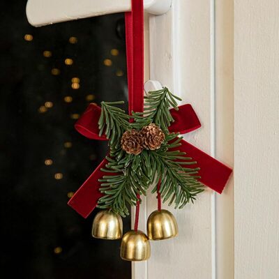 OEM Élégante Suspension Pour Sapin De Noël Avec Ruban De Velours, Clochettes Et Pommes De Pin, Décoration De Fenêtre (3 Clochettes).-crezuo - Publicité OEM Élégante Suspension Pour Sapin De Noël Avec Ruban De Velours, Clochettes Et Pommes De Pin, Décoration De Fenêtre (3 Clochettes).-crezuo - Publicité
