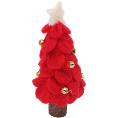 MCKENSA Sapin De Noël En Feutrine De Laine, Petit Sapin En Bois, Décoration Rouge Pour La Maison Ou La Fenêtre - Publicité MCKENSA Sapin De Noël En Feutrine De Laine, Petit Sapin En Bois, Décoration Rouge Pour La Maison Ou La Fenêtre - Publicité